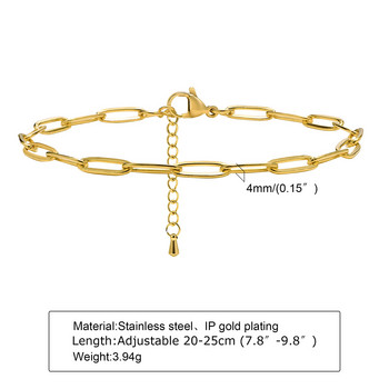 Шикозни дамски глезени с правоъгълна верижка от неръждаема стомана в златен цвят, лятна плажна ваканция, подарък за боси крака, бижута