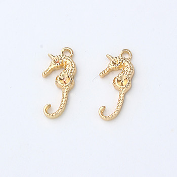 10 τμχ Punk Hippocampus Snake Earring Alloy Rhinestone Charms Small Earrings Βραχιόλι Connector Findings For Jewelry Make