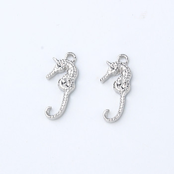 10 τμχ Punk Hippocampus Snake Earring Alloy Rhinestone Charms Small Earrings Βραχιόλι Connector Findings For Jewelry Make