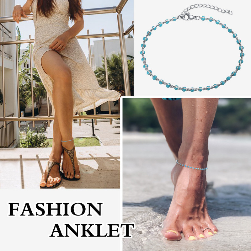 Noile glezne din oțel inoxidabil la modă, cadou pentru femei, lanț extensibil reglabil, bijuterii pentru picioare, accesorii pentru femei