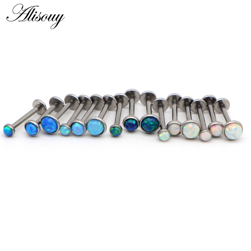 1 db 16G Opál Piercing Labret Stud Langue Lip Stud Piercing Fül Porc Fül Stud Ombligo Fülbevaló Fül Piercing Testékszer