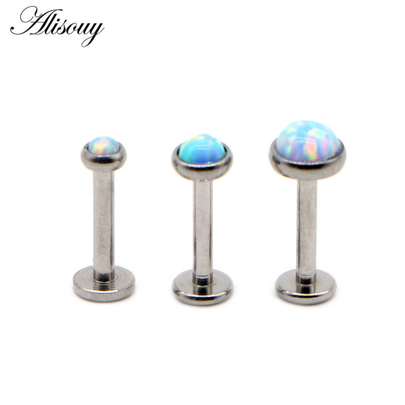 1 db 16G Opál Piercing Labret Stud Langue Lip Stud Piercing Fül Porc Fül Stud Ombligo Fülbevaló Fül Piercing Testékszer