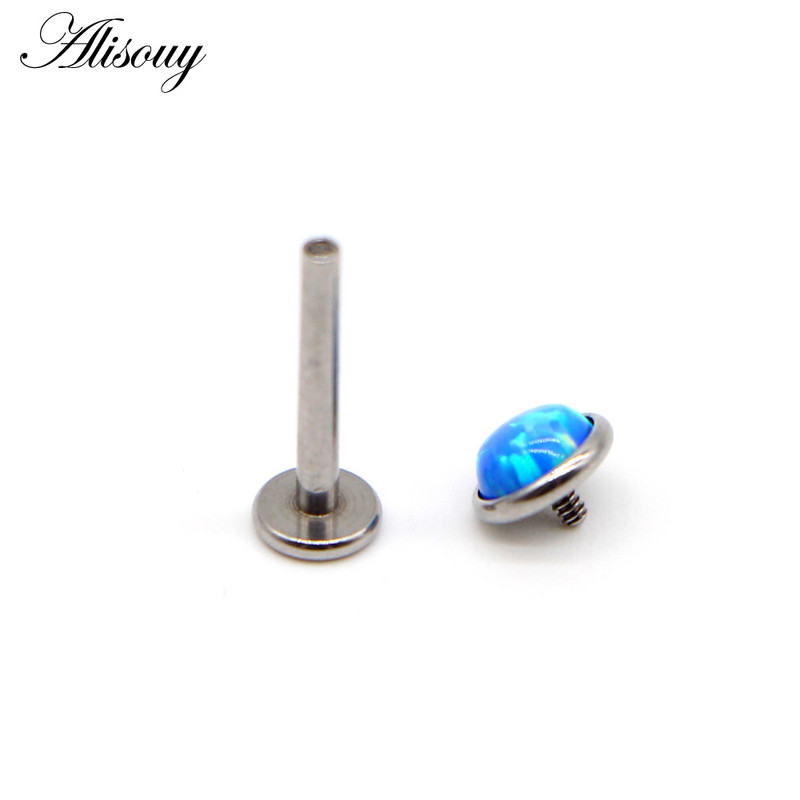 1 db 16G Opál Piercing Labret Stud Langue Lip Stud Piercing Fül Porc Fül Stud Ombligo Fülbevaló Fül Piercing Testékszer