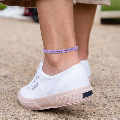 Femei, dulci, colorate, mărgele, glezne boemia, Y2K Boho vară, vacanță pe plajă, verde, portocaliu, violet, cu margele, bijuterii pentru glezne.