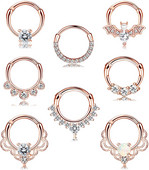 1 buc. Inele 16G Septum Clicker Inele cu segmente cu balamale pentru nas Inele pentru cartilaj Tragus Hoop Helix Cercei Daith Bijuterii piercing la nas