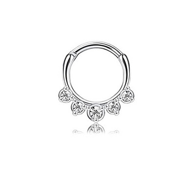 1 buc. Inele 16G Septum Clicker Inele cu segmente cu balamale pentru nas Inele pentru cartilaj Tragus Hoop Helix Cercei Daith Bijuterii piercing la nas