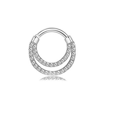 1 buc. Inele 16G Septum Clicker Inele cu segmente cu balamale pentru nas Inele pentru cartilaj Tragus Hoop Helix Cercei Daith Bijuterii piercing la nas