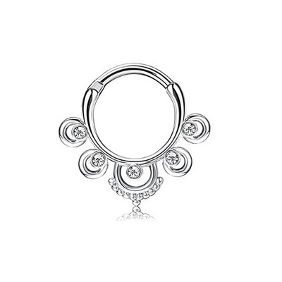 1 buc. Inele 16G Septum Clicker Inele cu segmente cu balamale pentru nas Inele pentru cartilaj Tragus Hoop Helix Cercei Daith Bijuterii piercing la nas