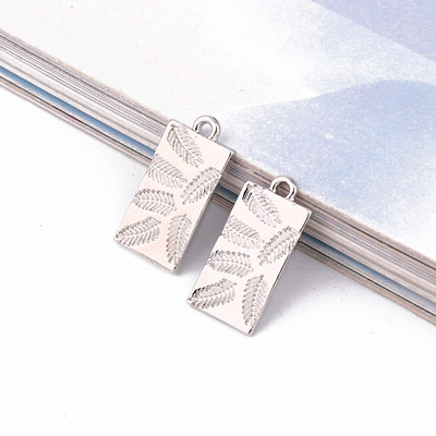 5 komada 10*18 mm novčić vodeni valoviti listovi metalne legure privjesci za naušnice nalazi DIY dodaci retro ogrlica privjesak nakit privjesak