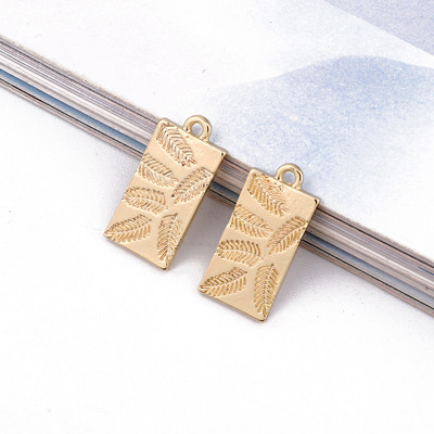 5 komada 10*18 mm novčić vodeni valoviti listovi metalne legure privjesci za naušnice nalazi DIY dodaci retro ogrlica privjesak nakit privjesak