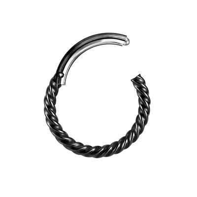 ZS 1 bucată inel de nas din oțel inoxidabil 316L, culoare neagră, pentru femei, bărbați, 8 mm, punk, moon, spike, ureche, helix, septum, piercing, bijuterii