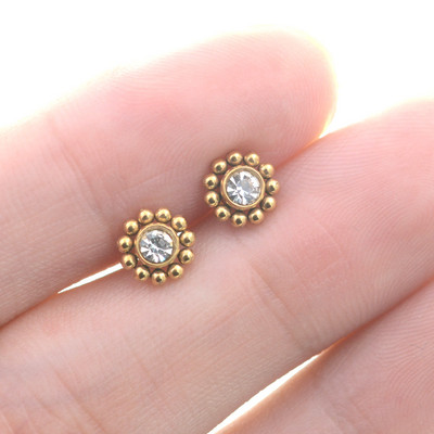 2 buc. 1.2x6/8/10mm Bar Floare Soare Helix Piercing Tragus Cartilaj Cercei Conch Labret Buze Inel Nas Stud серьги Bijuterii Urechi 16G