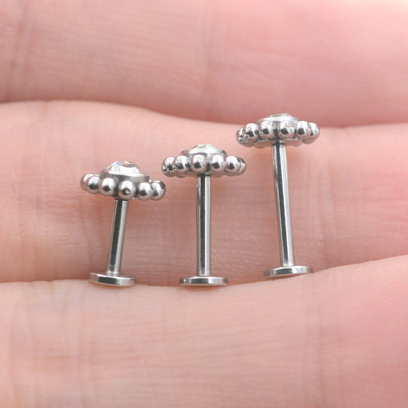 2 buc. 1.2x6/8/10mm Bar Floare Soare Helix Piercing Tragus Cartilaj Cercei Conch Labret Buze Inel Nas Stud серьги Bijuterii Urechi 16G