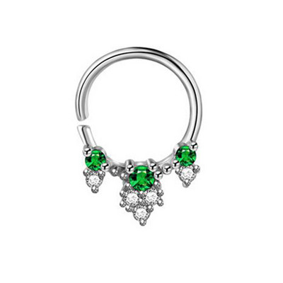C-alakú rozsdamentes acél orrgyűrű szett Kristály orrlyukasztó karika Tragus Fülcsont Stud Septum Piercing Testékszer
