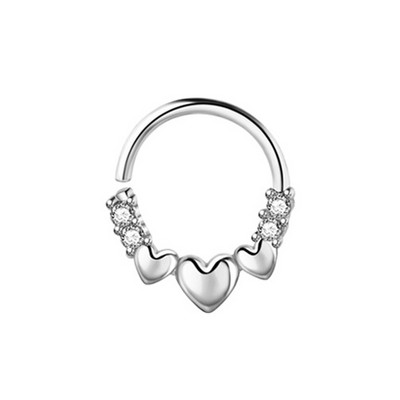 C-alakú rozsdamentes acél orrgyűrű szett Kristály orrlyukasztó karika Tragus Fülcsont Stud Septum Piercing Testékszer