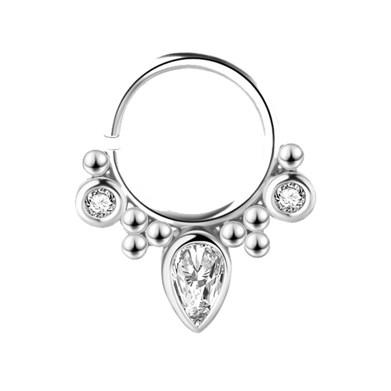 C-alakú rozsdamentes acél orrgyűrű szett Kristály orrlyukasztó karika Tragus Fülcsont Stud Septum Piercing Testékszer