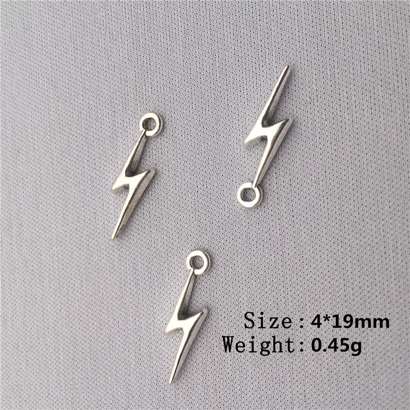 10 bucăți fulger mic, aliaj de zinc, farmece pentru cercei, picături de urechi, descoperiri, bricolaj, brățară lucrată manual, colier, pandantiv, accesoriu de bijuterii C222