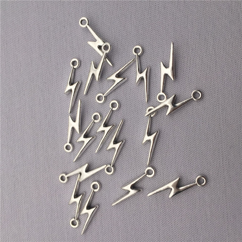 10 bucăți fulger mic, aliaj de zinc, farmece pentru cercei, picături de urechi, descoperiri, bricolaj, brățară lucrată manual, colier, pandantiv, accesoriu de bijuterii C222