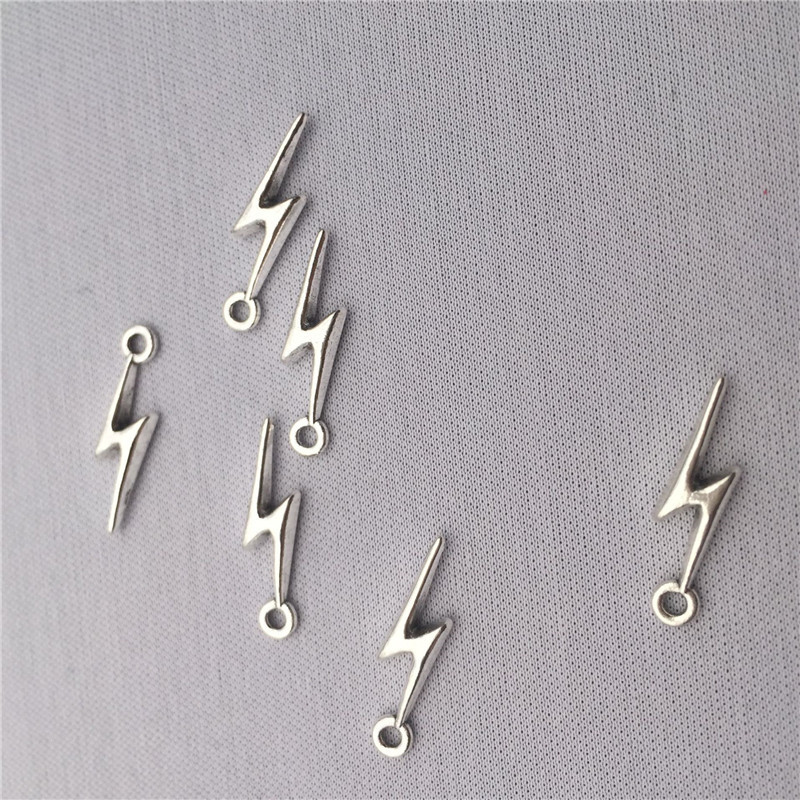 10 bucăți fulger mic, aliaj de zinc, farmece pentru cercei, picături de urechi, descoperiri, bricolaj, brățară lucrată manual, colier, pandantiv, accesoriu de bijuterii C222