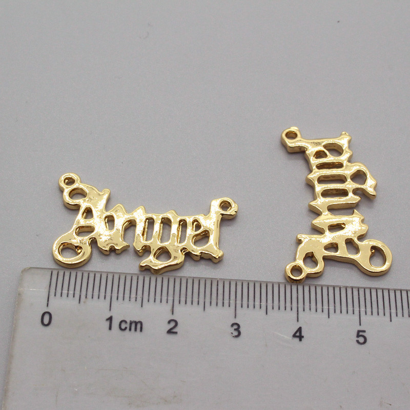 3 buc bricolaj aliaj cu litere de înger cercei brelocuri colier conectori descoperiri simple claviculă brăţară lanţ face bijuterii accesoriu