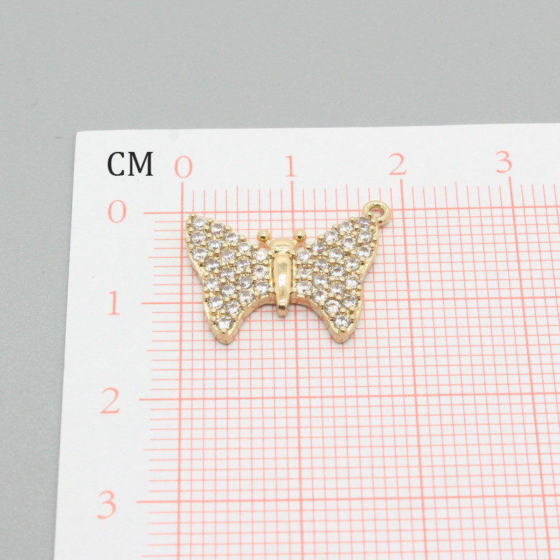 2 bucăți strălucitor cristal auriu fluture cercei brelocuri aliaj animale pandantive pentru colier brățară accesoriu bricolaj bijuterii drăguțe face