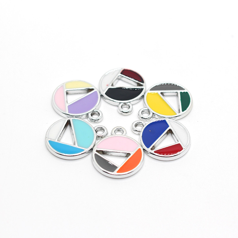 10 bucăți 22x17mm goluri rotunde din aliaj smalț farmece culori amestecate cercei geometrici breloc colier pandantiv accesoriu de bijuterii
