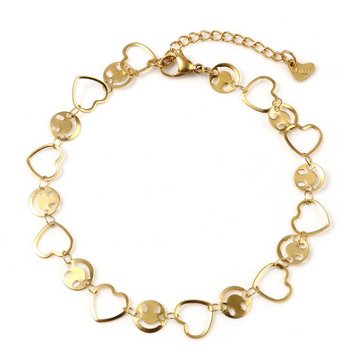 1 buc gleznă din oțel inoxidabil de culoare aurie inimă stea lună conector brățară de modă gleznă bijuterii picior pentru femei 23 cm lungime