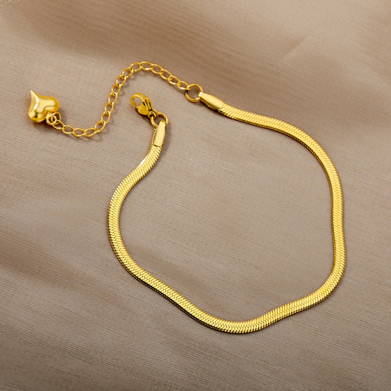 Bratara de glezna cu lanț de șarpe pentru femei, gleznă reglabilă, din oțel inoxidabil, bijuterii Boho