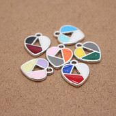 10 bucăți 21x17mm inimă goală din aliaj de dragoste farmece dulce dragoste cercei brățară pandantiv accesoriu decor bricolaj pentru bijuterii