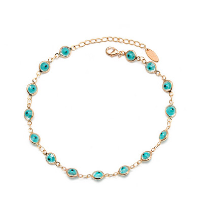 EVIL EYE Brățară de gleznă de culoare aurie, lanț de picior reglabil, albastru turcesc Evil Eye Charm gleznă Bijuterii de modă pentru femei, fete BD198
