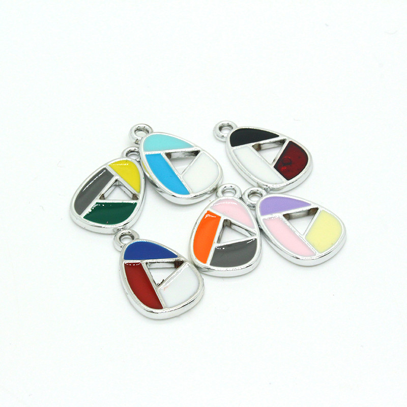 10db 25x14mm-es üreges vízcsepp ötvözet zománc bűbáj kevert színek egyedi fülbevalók kulcstartó medál kiegészítők barkácsolás ékszerekhez gyártmány