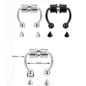 Punk-roostevabast terasest võltsitud ninakinnitusega sõrmus naiste meeste magnetiline vaheseina ilma auguta ninakruvi kunstvahesein Falso, mitte augustamine