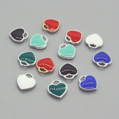 10 bucăți de culori amestecate email dragoste inimă brățară cercei brelocuri bricolaj inimi mici pandantiv pentru brățări brelocuri bijuterii accesoriu