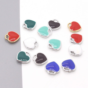 10 τμχ Mix Colors Enamel Love Heart βραχιόλι Σκουλαρίκια Charms Diy Small Hearts μενταγιόν για μπρελόκ μπρελόκ Αξεσουάρ κοσμήματος