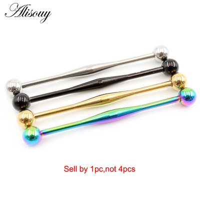 Alisouy 1db 14G Heart Star Steel Barbells fülporc piercing súlyzó fülbevaló testékszer Tragus Caritlage 38mm hosszú fülrúd