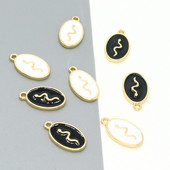 5 bucăți geometrice, retro, punk, email, șarpe, cercei, pandantive din aliaj, pentru brățară, colier, accesoriu pentru animale, farmec, bijuterii.