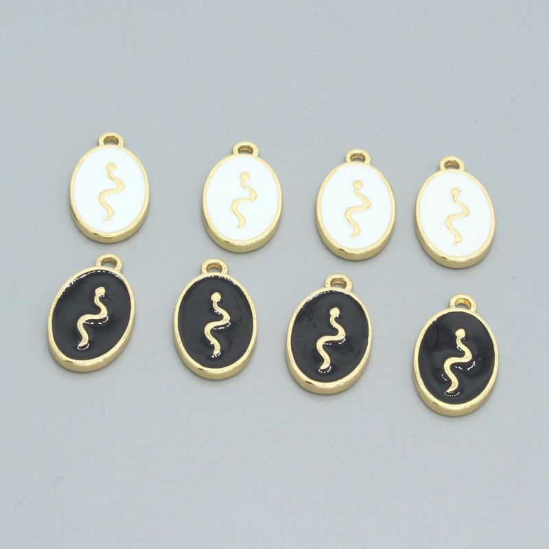 5 bucăți geometrice, retro, punk, email, șarpe, cercei, pandantive din aliaj, pentru brățară, colier, accesoriu pentru animale, farmec, bijuterii.