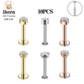 10 buc. 20/18/16G G23 titan auriu culoare labret buze stud inel nas ureche tragus helix cartilaj piercing cercei bijuterii pentru corp