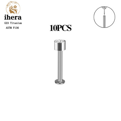 10 buc. 20/18/16G G23 titan auriu culoare labret buze stud inel nas ureche tragus helix cartilaj piercing cercei bijuterii pentru corp