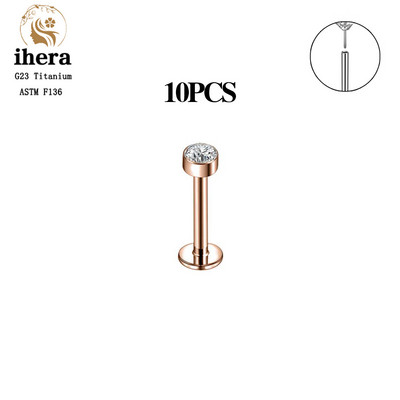 10 buc. 20/18/16G G23 titan auriu culoare labret buze stud inel nas ureche tragus helix cartilaj piercing cercei bijuterii pentru corp