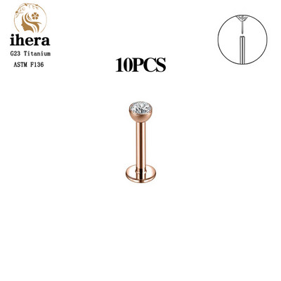 10 buc. 20/18/16G G23 titan auriu culoare labret buze stud inel nas ureche tragus helix cartilaj piercing cercei bijuterii pentru corp