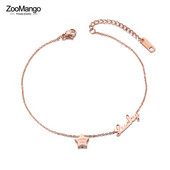 ZooMango Placat cu aur trandafir Plajă Charm gleznă Bijuterii pentru picioare din oțel inoxidabil, la modă, stele norocoase, gleznă cu lanț, pentru femei ZA19014