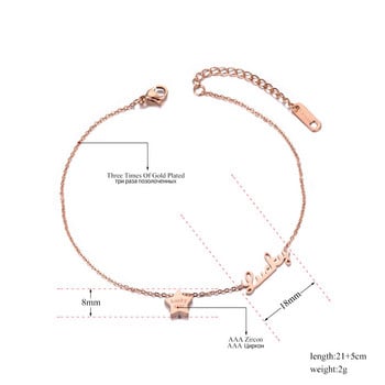 ZooMango с розово позлатено покритие от плажна талисманска гривна за крака Бижута за крака от неръждаема стомана Модерни глезени с връзки за щастлива звезда за жени ZA19014