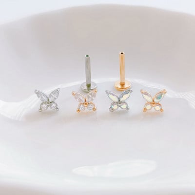 Zmija Pčela Leptir Cvijet Push in Labret Nit Threadless Usne Uho Hrskavice Conch Naušnice Unisex Body Piercing Nakit 16G 18G