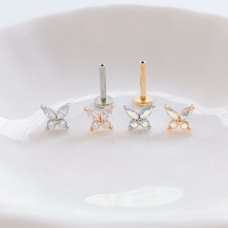 Zmija Pčela Leptir Cvijet Push in Labret Nit Threadless Usne Uho Hrskavice Conch Naušnice Unisex Body Piercing Nakit 16G 18G