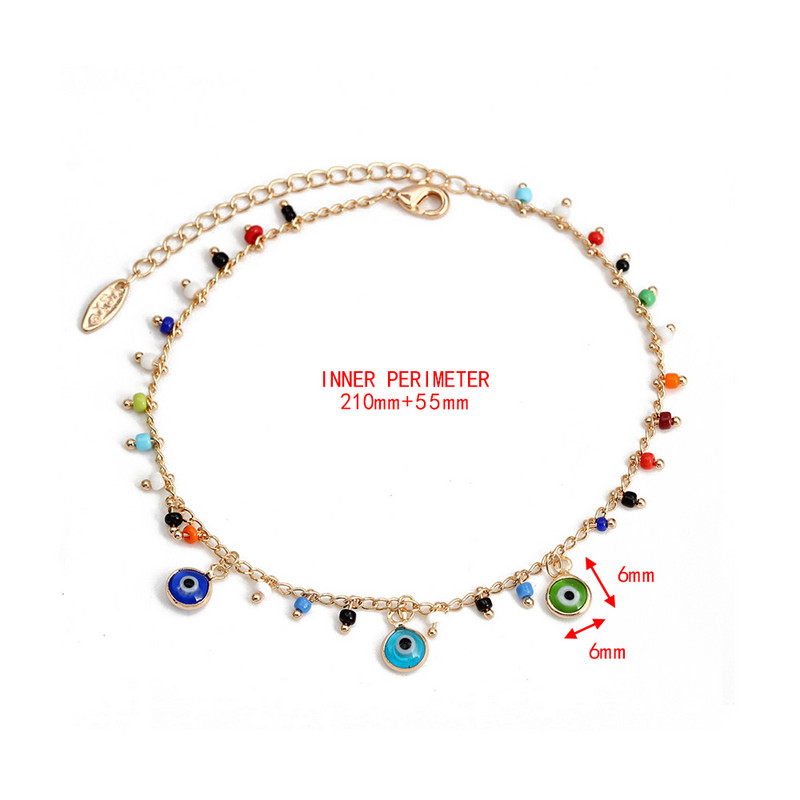 Lucky Eye állítható színes gyöngy bokalánc láblánc török Evil Eye Charm boka karkötő női lányoknak strand ékszer BE392