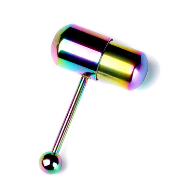 Inel vibrator pentru limbă Culori mixte Barbele drepte Piercing pentru corp Bijuterii Stud bară pentru limbă anodizat