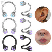 ZS 1 bucată 16G oțel inoxidabil opalit dragon nas inel potcoave Nariz Piercing în formă de S ureche cartilaj Helix piercing bijuterii
