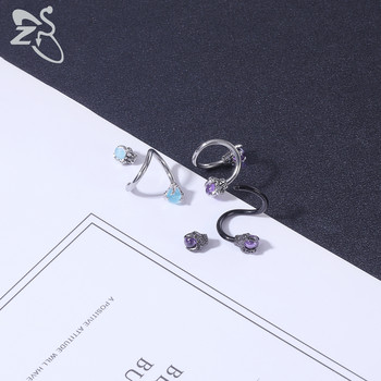 ZS 1 τεμάχιο 16G ανοξείδωτο ατσάλι Opalite Dragon Nose Ring Πέταλο Nariz Piercing Σχήμα S Ear Cartilage Helix Piercings Jewelry