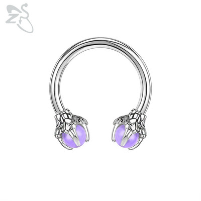 ZS 1 bucată 16G oțel inoxidabil opalit dragon nas inel potcoave Nariz Piercing în formă de S ureche cartilaj Helix piercing bijuterii